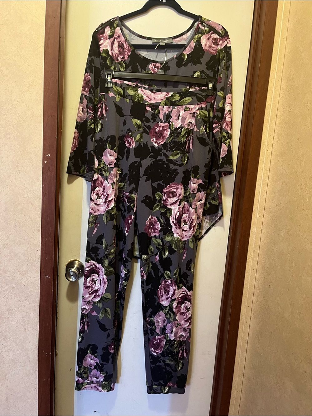 Kate & Mallory Floral 2-Piece Tunic & Leggings Lounge Set - Large
